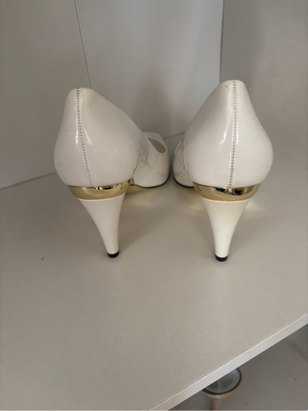 ANTONIO MELANI White Patent Peep-Toe Heels - Picture 2 of 5